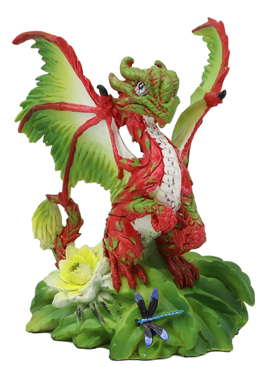 Fantasy Collectible MINIATURE HAND BLOWN GLASS Green Magical Dragon FIGURINE 