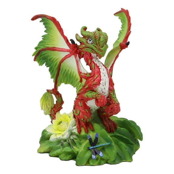 Fantasy Green Thumb Exotic Dragonfruit Dragon Statue Fairy Garden Collectible