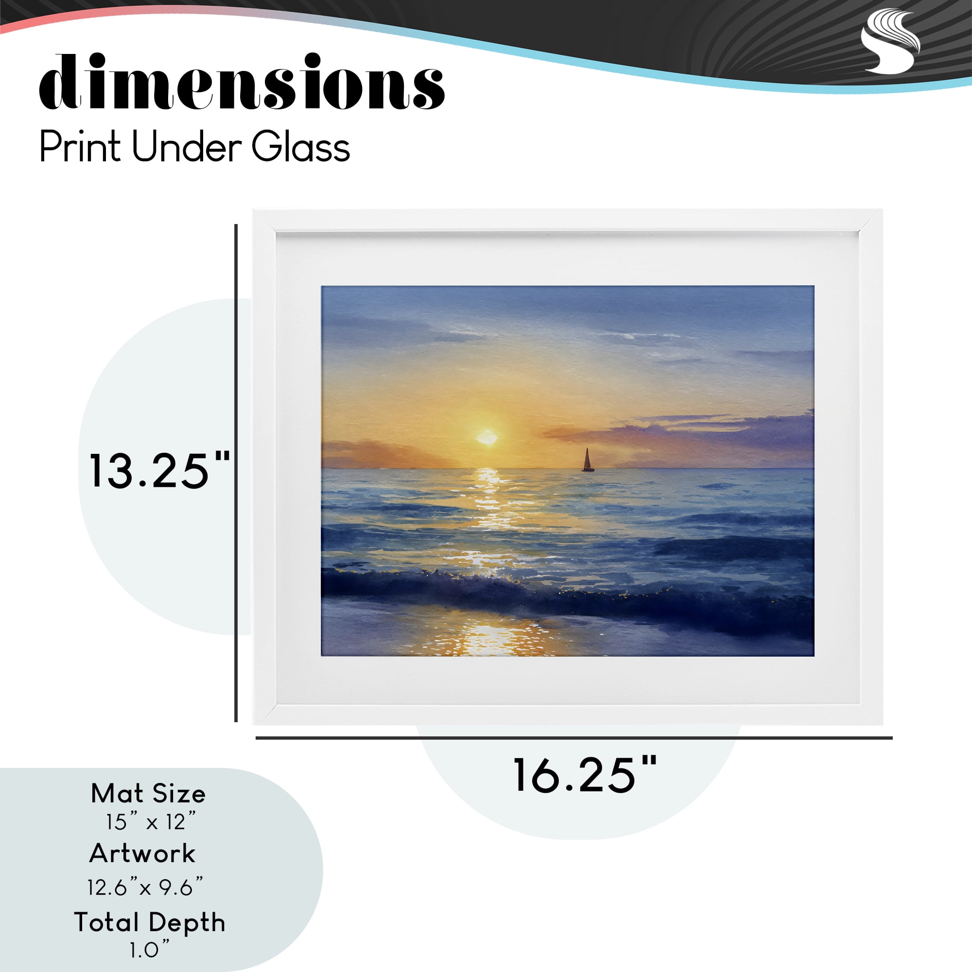 Stupell Industries Sails To The Sun At Sea White Framed Print Under Glass, design by Franklyn Gregory
