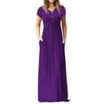 thumbnail image 2 of Cuteduck Women's Maxi Dresses Short Sleeve Long Casual Dresses Loose Plain with Pockets S-XXL, 2 of 5