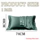 thumbnail image 2 of Funda de almohada de satén de seda, funda de almohada de color liso, 1 juego de 2, funda de almohada de seda suave, 2 of 5