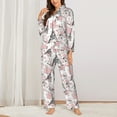 thumbnail image 2 of Lsque Paris Pattern Long Sleeve Pajama Set for Women - Soft 2-Piece Sleepwear and Loungewear Set with Pockets, Comfy Nightwear-X-Large, 2 of 7