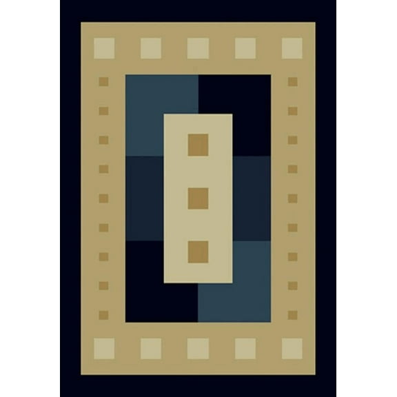 United Weavers Brunswick Ellis Contemporary Border Runner Rug, Navy, 1'11" x 7'4"