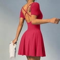 thumbnail image 2 of DHFJKG Tennis Dresses For Women With Built in Shorts Side Pockets Athletic Dress Summer Short Sleeve Square Neck Fitness Golf Workout Dress Stylish Dresses, 2 of 7