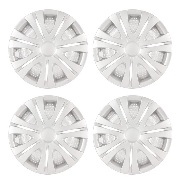 Cubierta de rueda Tapacubos Cubierta de llanta de rueda 4PCS Tapacubos de rueda de 15 pulgadas Plata Deportivo Protección fuerte Cubierta de llanta de rueda a presión para ANGGREK Otros