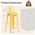 thumbnail image 6 of Devoko 30 Inch Metal Bar Stools Set of 4, Stackable Kitchen Island Bar Stools with Removable Back, Industrial Dining Chairs for Kitchen, Dining Room（Yellow）, 6 of 7