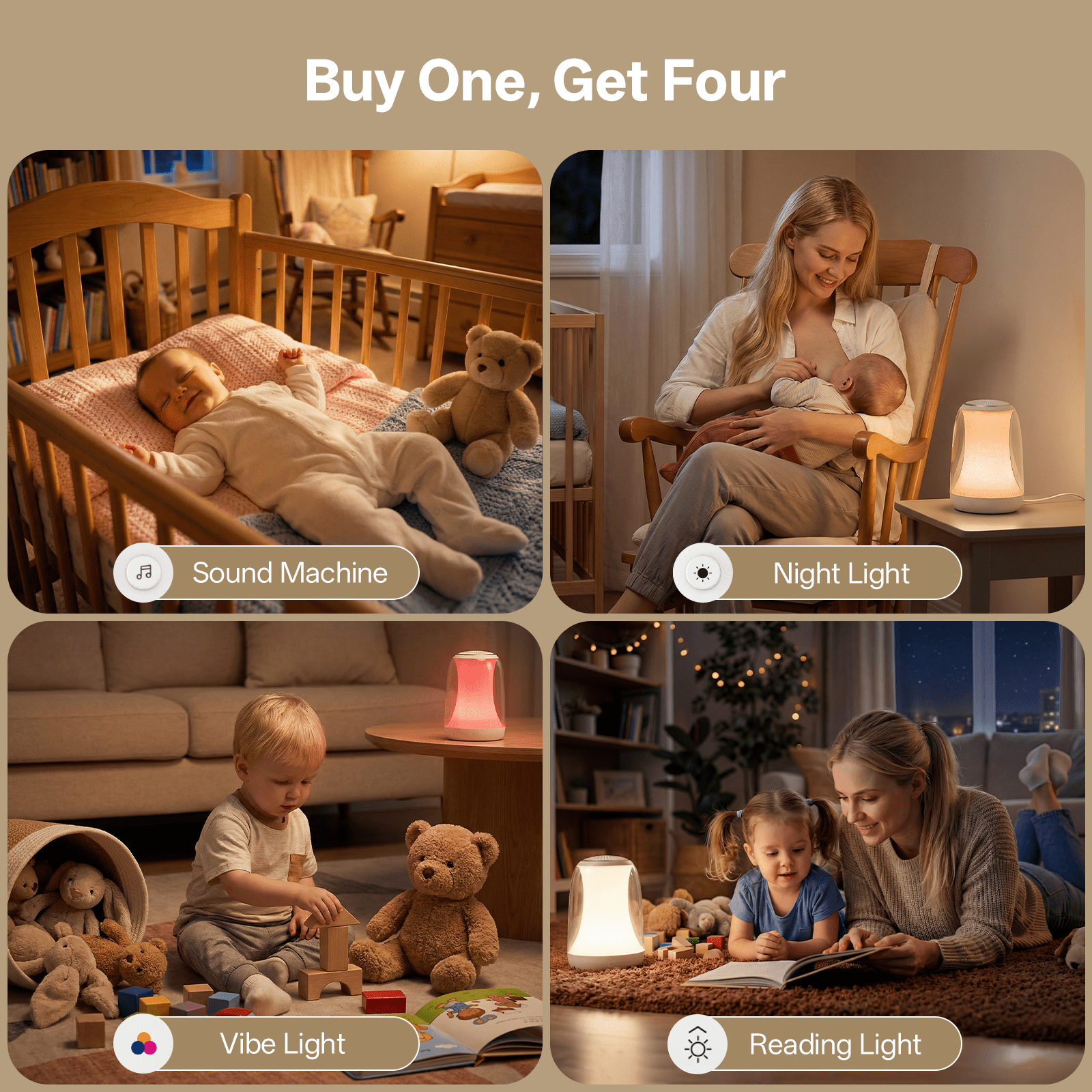 Hotmoon Baby Nursery Night Light Sleep Sound Machine, 27 Soothing Sounds, 8 Color-Changing, RF Remote Control, Timer, Child Nursing, Toddler Soothing