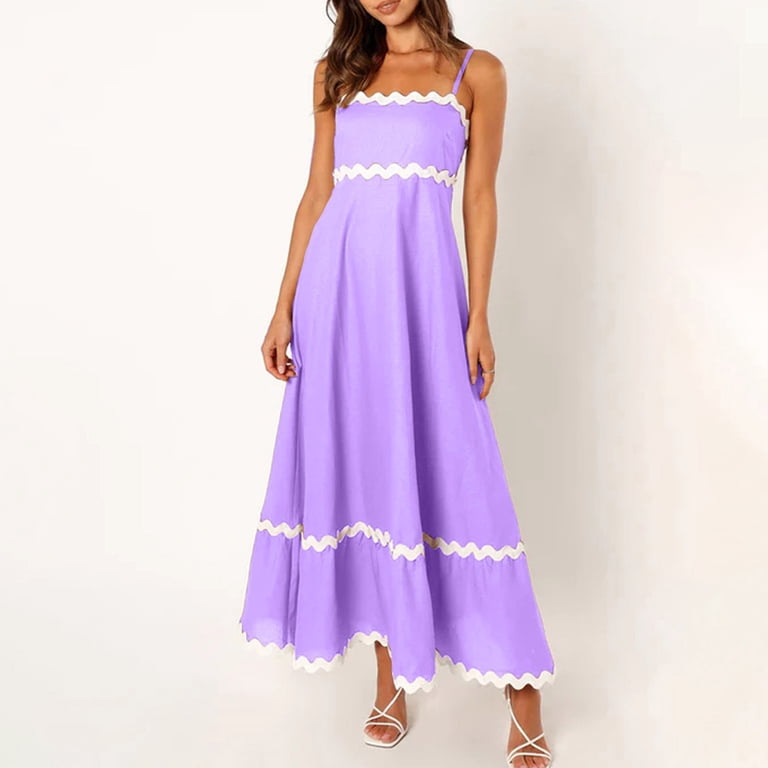 Honeeladyy Womens Summer Sleeveless Maxi Dresses Adjustable Strap Zipper Beach Vacation Flowy Long Dress Purple XL - Walmart.com Honeeladyy Womens Summer Sleeveless Maxi Dresses Adjustable Strap Zipper Beach Vacation Flowy Long Dress Purple XL - Walmart.com