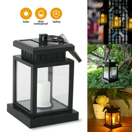 TSV Outdoor Solar Lantern Hanging Light LED Candle Yard Patio Garden Lamp