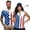 American Flag, variant on Union Jack Golf Shirt for Couple Versatile Classic Fit Couples Matching Golf Polo Shirts Short Sleeve/Sleeveless Quarter Zip Pullover for Golf Running Sports