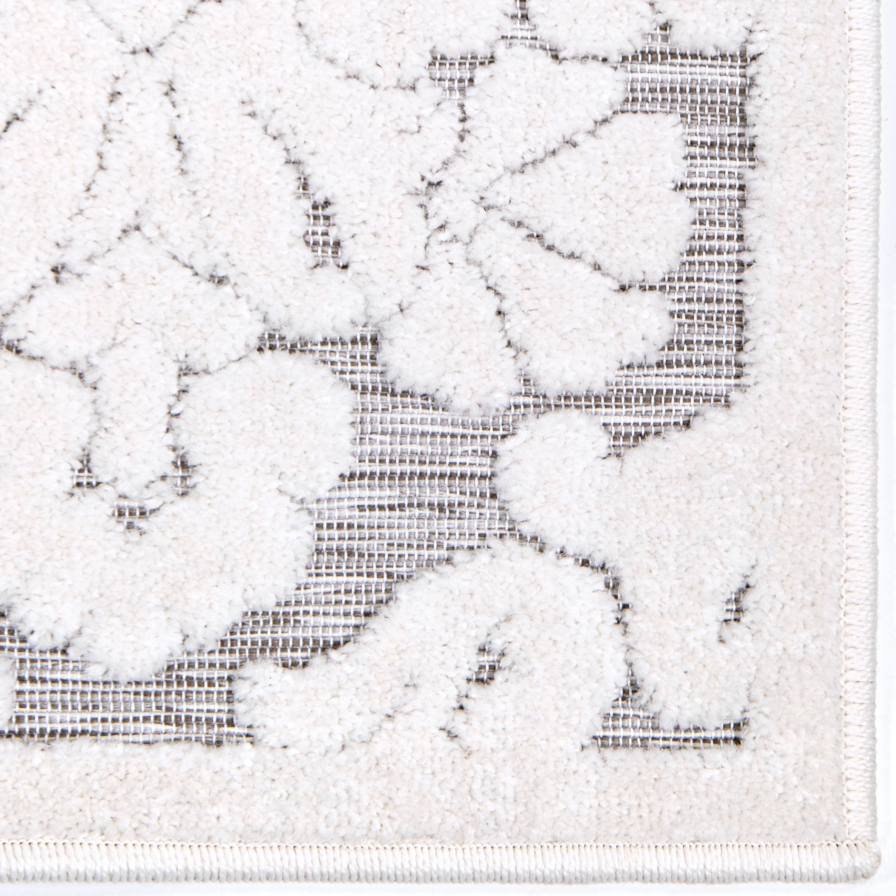 My Texas House Charlotte 9' X 13' Natural Gray Floral Area Rug