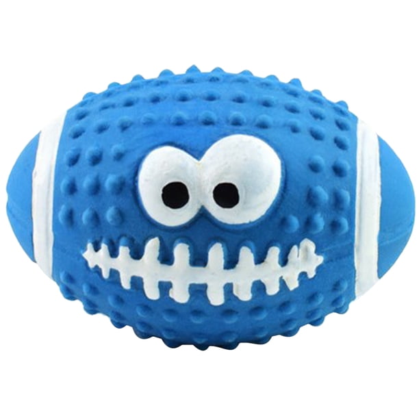 Pelota chirriante para perros, juguete interactivo para perros pequeños, pelota de rugby, juguete para masticar para cachorros