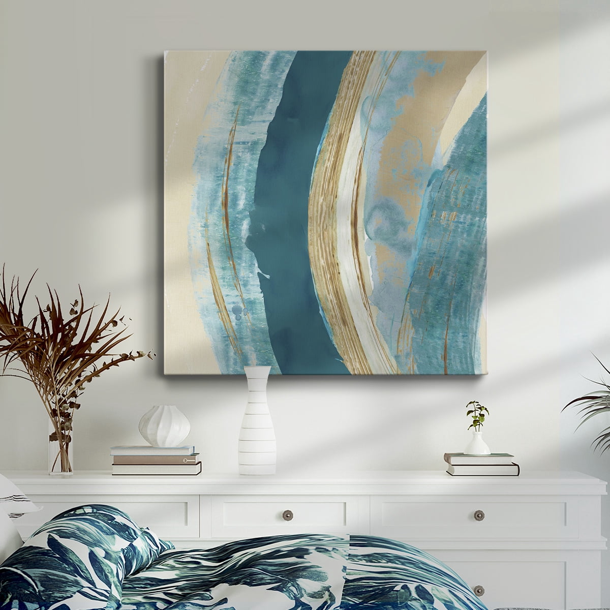 Wexford Home Making Blue Waves II-Premium Gallery Wrapped Canvas, 16" x 16" - Ready to Hang