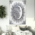 thumbnail image 3 of Zodiac Tapestry, Intricate Boho Ethnic Mandala Form with Crescent Moon Foreground Alchemy Symbol, Wall Hanging for Bedroom Living Room Dorm Decor, 40W X 60L Inches, Dark Blue White, by Ambesonne, 3 of 5