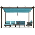thumbnail image 4 of PURPLE LEAF Pergola 10' X 13' Outdoor Pergola Metal Pavilion Pergola Patio Pergola with Shade Cover for Garden Yard Gazebo, Turquoise Blue, 4 of 11