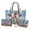 Blue - Cow Flower, variant on Womens Fashion Tote Bag and Wallet Set Cartoon Pug Dog Print Shoulder Satchel Purse Lightweight Top Handle Handbag with Cosmetic Purse Pouch
