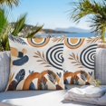 thumbnail image 3 of Throw Pillow Covers 20x20 Inch Set of 2, Brown Nave Blue Boho Waterproof Outdoor Pillow Covers, Modern Geometric Botanical Decorative Cushion Pillowcases for Couch, Sofa, Bed, Garden, Patio, 3 of 9