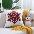 thumbnail image 7 of Merry Christmas Letter Snowflake Embroidered Cushion Cover 45*45 Festival New Year Home Pillow Covers Decorative Sofa Bedroom (450mm*450mm,G-Cushion Cover), 7 of 7
