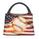 thumbnail image 1 of Fotbe Baseball Ball With Flag Bolsa Térmica Portátil con Estampado, Bolsa de Entrega de Alimentos Aislada, Bolsa Reutilizable de Gran Capacidad para Comidas y Supermercado, 1 of 6