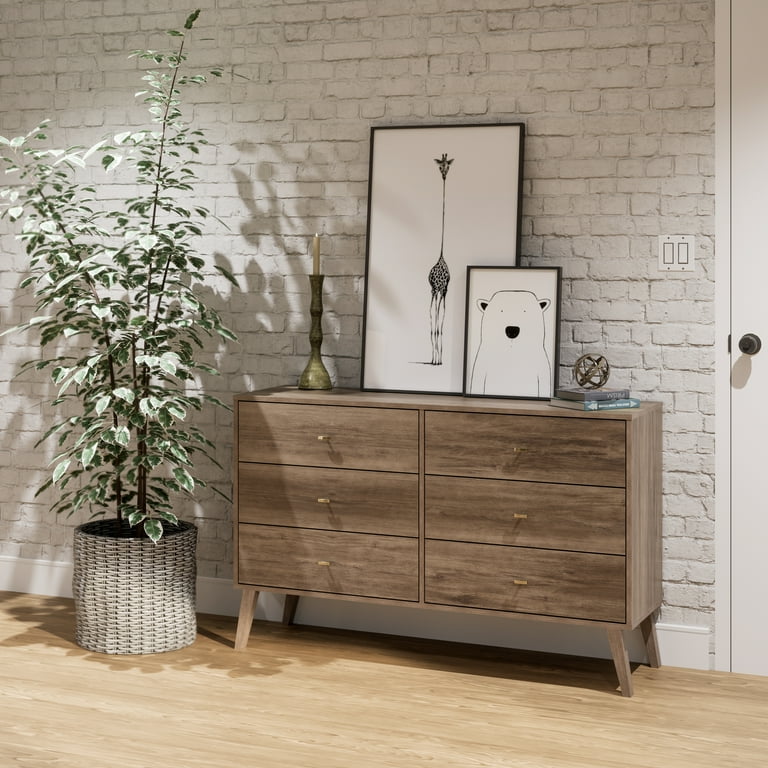 milo mid century modern 6-drawer dresser Milo 6-drawer Dresser, Black