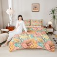 thumbnail image 4 of Manfei Chic Flower Full Size Comforter Sets 3-Piece for Adults Female Men,Spring Garden Bedding Comforter Set,Exotic Style Lightweight Bedding Sets,Ultra Soft Home Decor,Reversible, 4 of 8