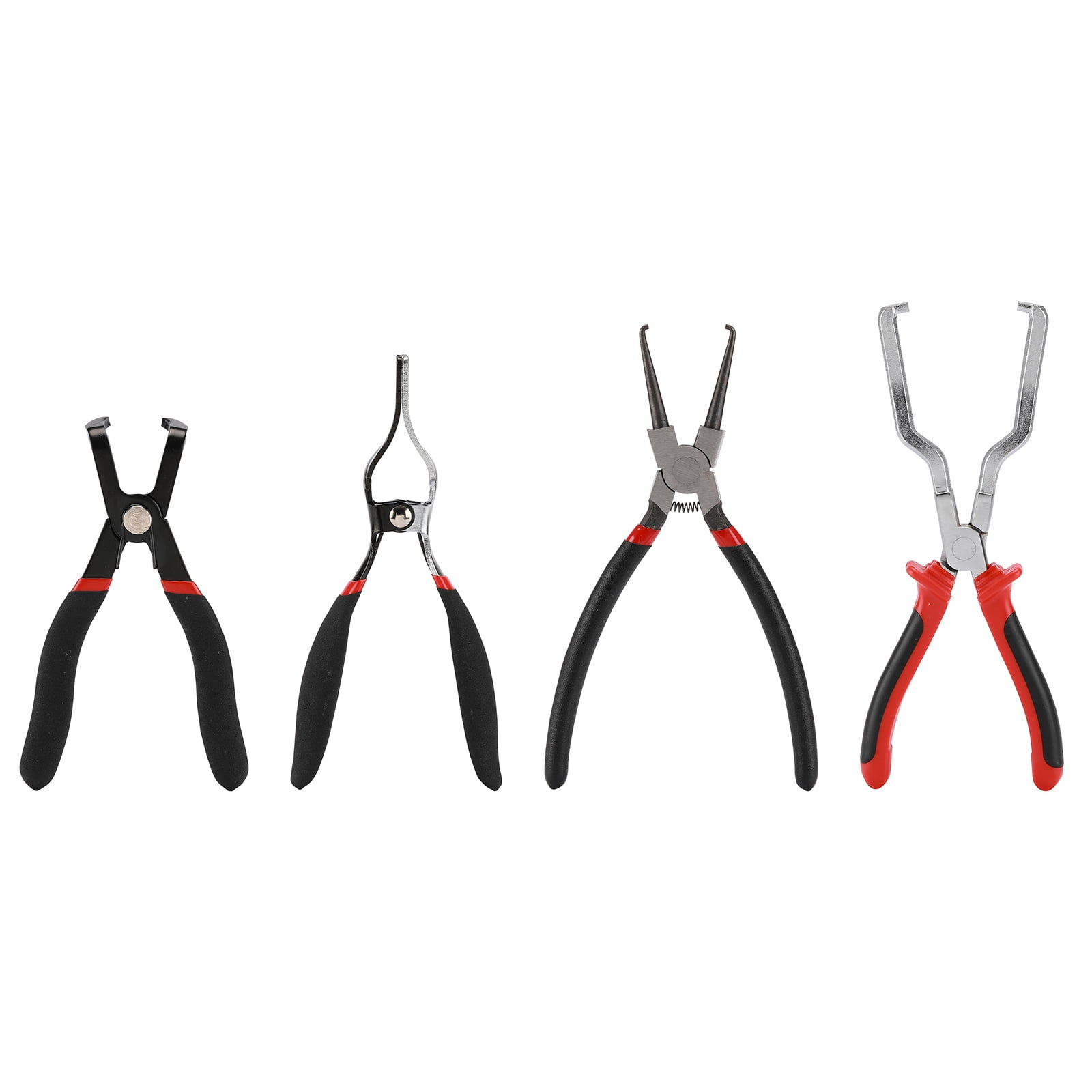 CASOMAN PRO 4PCS Fuel Line Pliers Set, Hose Remover Pliers, 9 Inch Fuel Filter Caliper, Hose Pipe Clamp Clip, 80 Degree Disconnect Pliers Set for Auto Maintenance