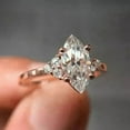 thumbnail image 2 of solitaire jewels 1.5CT Marquise Moissanite 7 Stone Engagement Ring For Women, 14K Rose Gold, 2 of 5