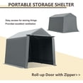 thumbnail image 3 of Abba Patio 10' x 10' Storage Shelter Tent, Outdoor Carport for Motorcycle, ATV, Bike or Garden Tools, Gray, 3 of 5
