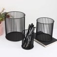 thumbnail image 2 of Portalápices de metal hueco, soporte para lápices, organizador de brochas de maquillaje para tocador, M, dorado, 2 of 5