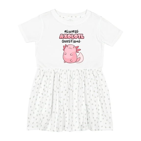 Inktastic Always Axolotl Questions Cute Curious Axolotl Girls Toddler Dress
