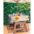 thumbnail image 3 of Fsddascl Vintage Spring Floral Outdoor Tablecloth - 60x120 Inch Rectangle Dining Table Cover, Summer Botanical Flowers Waterproof Outdoor Table Cloth with Umbrella Hole & Zipper for Picnic/Patio, 3 of 7