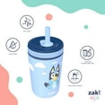 thumbnail image 5 of Zak Designs 12oz Bluey Kids Straw Tumbler, Stainless Steel Vacuum Insulated Kincaid Tumbler with Silicone Straw Utilizing Leak-Proof Valve, Travel Straw Tumbler, 5 of 9