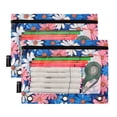 thumbnail image 5 of FORMRS 2 Pack Pencil Pouch for 3 Ring Binder with Clear Window Zipper Case, Pink Flowers Pattern, 5 of 6