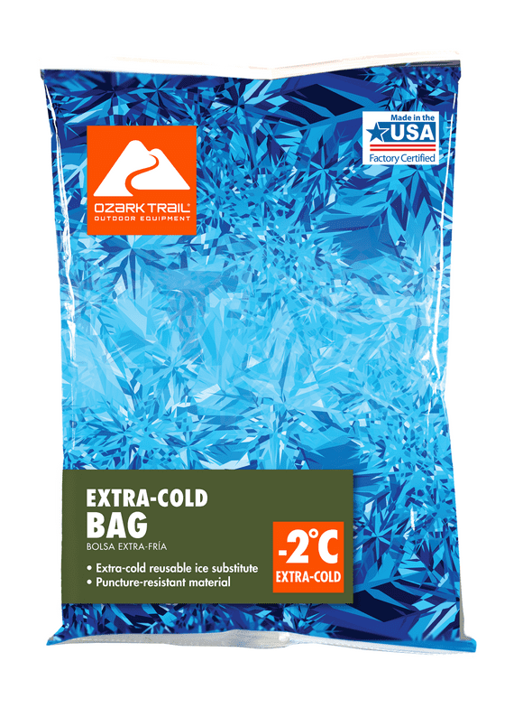 Ozark Trail Extra Cold -2 Degree Medium Ice Substitute, Blue, Bag, Reusable