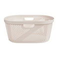 thumbnail image 7 of Mind Reader 40L Laundry Basket Clothes Hamper, Wicker Design, Plastic, 23"L x 14.5"W x 10.5"H, Ivory, 7 of 7