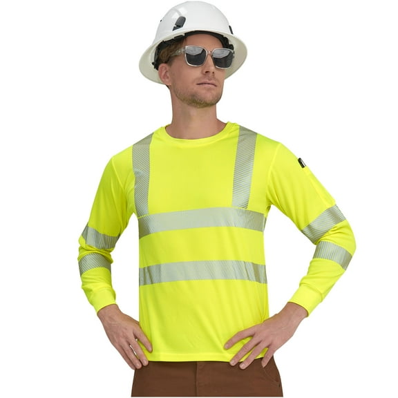 AYKRM Safety High Visibility Long Sleeve Construction Work Shirts Class 3 Workwear High vis reflective shirt