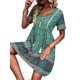 thumbnail image 5 of VISgogo Vestido bohemio para mujer, estampado de flores, manga corta, cuello en V, ajuste holgado, vestido de vacaciones, S/M/L/XL VISgogo  moda, 5 of 8