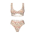 thumbnail image 4 of Rocae Retro Autum Mushrooms for Bikini Set for Women Two Piece Sexy High Swimsuits Split Crossover Bikini Medium, 4 of 9