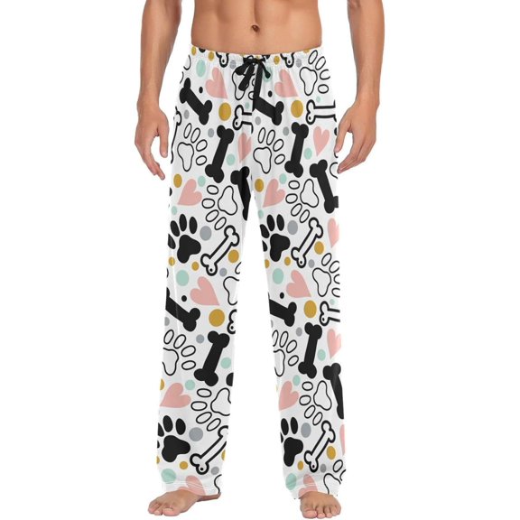 GZHJMY Lovely Dog Claw Mens Pajama Pants, Comfortable and Soft Men Pajama Bottoms with Pockets and Drawstring, Christmas New Year Birthday Father's Day