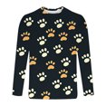 thumbnail image 4 of Jsaierl Long Sleeve Shirts for Men 3D Paws Graphic Tee Big & Tall Casual Crew Neck Tops Plus Size Workout T Shirts for Valentine's Day, 4 of 5