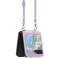 thumbnail image 3 of ELEHOLD for Samsung Galaxy Z Flip 6 Case, Business Casual Leather Anti-Scratch Durable Shock-Absorbent Protective Phone Case with Strap for Samsung Galaxy Z Flip 6, Purple, 3 of 6