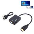 thumbnail image 1 of Convertidor VGA a HDMI, adaptador HD 1080P con cable de audio para HDTV, PC, portátil y TV., 1 of 8