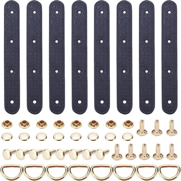 4 Sets Leather Metal Connector Buckles Purse Suspension Clasp Handbag Chain Link Clasps Leather Strap Fastener D Ring Screws Leather Craft Purse Hardware Supplies 3.7×0.5inch Black