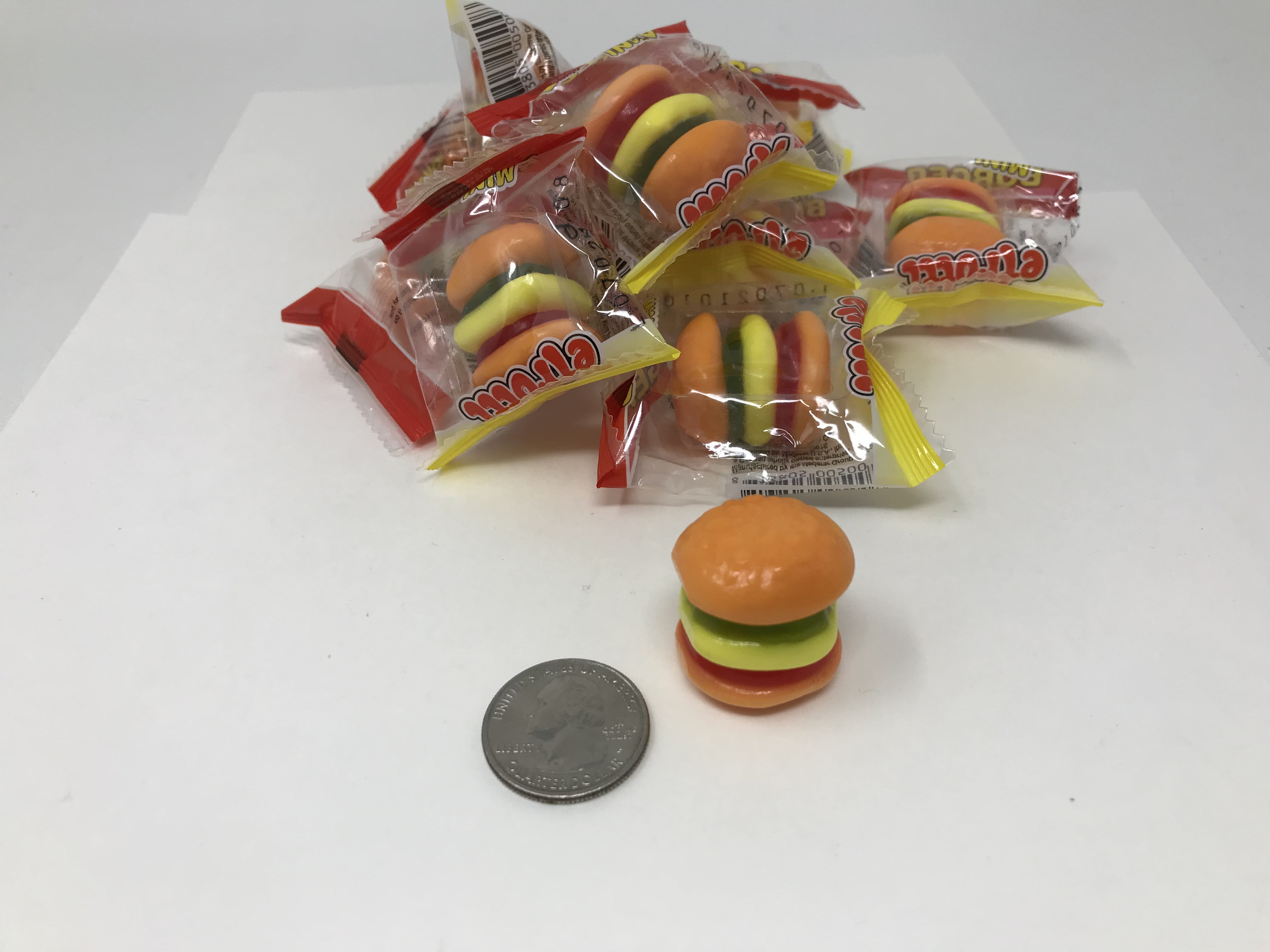 Gummi Mini Hamburgers Candy Wrapped 1 pound Gummy Hamburger