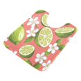 thumbnail image 2 of Toilet Rug U-Shaped Bathroom Rugs Non-Slip Soft Plush Machine Washable Contour Bath Mat Limes and White Flowers 24x20, 2 of 9