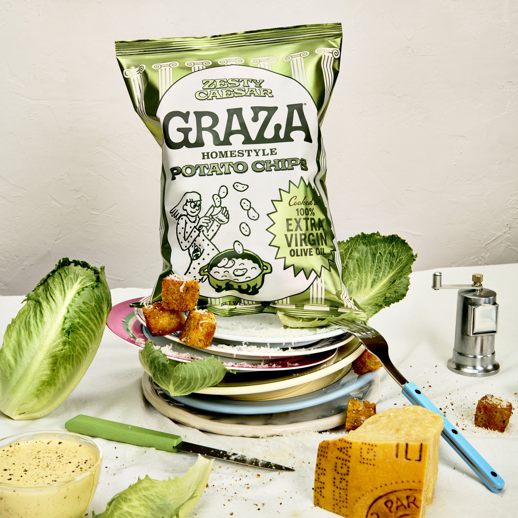 Graza Zesty Caesar Homestyle Potato Chips 5.5oz Bag