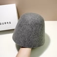thumbnail image 5 of grey Womens Warm Wool Cloche Hat Solid Winter Bucket Hats excellent workmanship, classic look,easy to carry and storage(M), 5 of 5