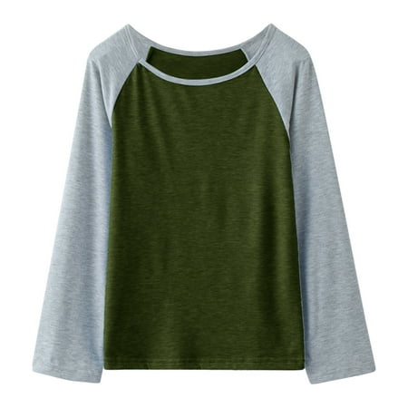 

Kids Pullover Sweatshirt Girls Casual Long Sleeve Raglan Sleeve T Shirts Crewneck Tunic Tops Kids Teen Color Block Tee Blouses Spring Clothes Loose Outwear Clothes 2024 AG-d L