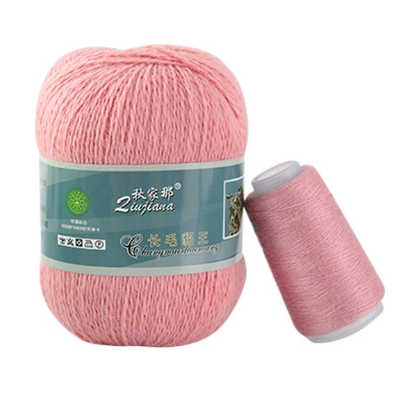 serony 2pcs Long Plush Knitting Yarn Hat Cardigan Scarf Anti-pilling Hand-Knitting Thread Cord