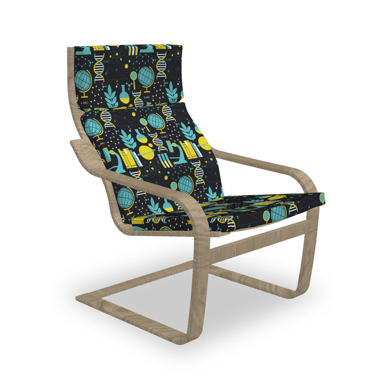 Armchair Pad and Slipcover, Science Themed Biology Chemistry and